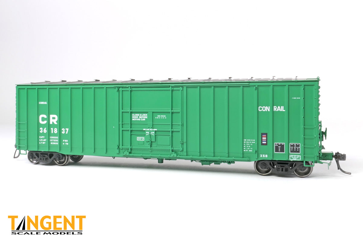 Tangent Scale Models HO Conrail (CR) "X58 Green Repaint 1976+" PRR Shops X58 Plug Door Boxcar - #361856