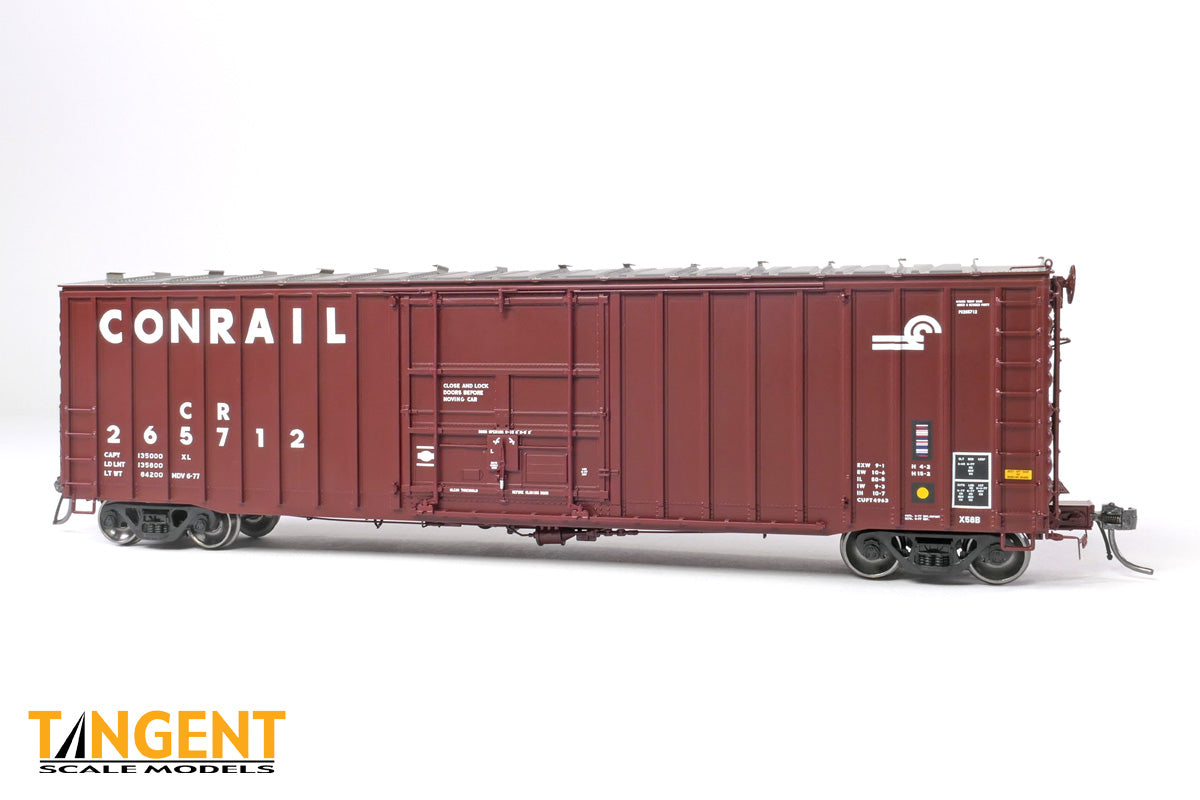 Tangent Scale Models HO Conrail (CR) "X58B Meadville Repaint 1977+" PRR Shops X58 Plug Door Boxcar - #265732