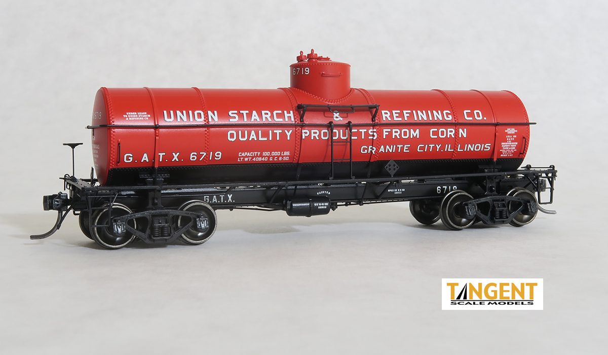 Tangent Scale Models GATX "Union Starch and Refining 1950+" GATC 1917-design 8000 Gallon Tank Car #6714 - TAN19017-07