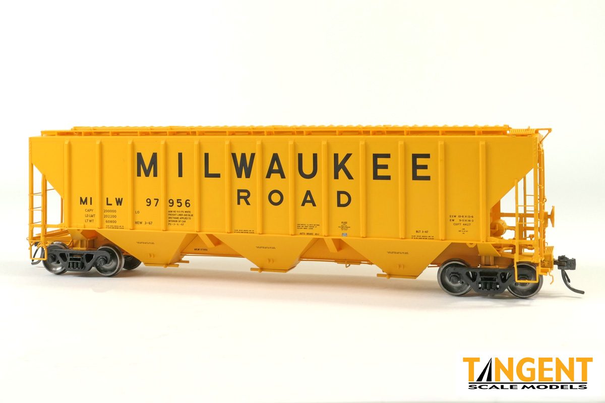 Tangent HO Milwaukee "Delivery 3-1967" PS4427 "High Side" Covered Hopper - #97922