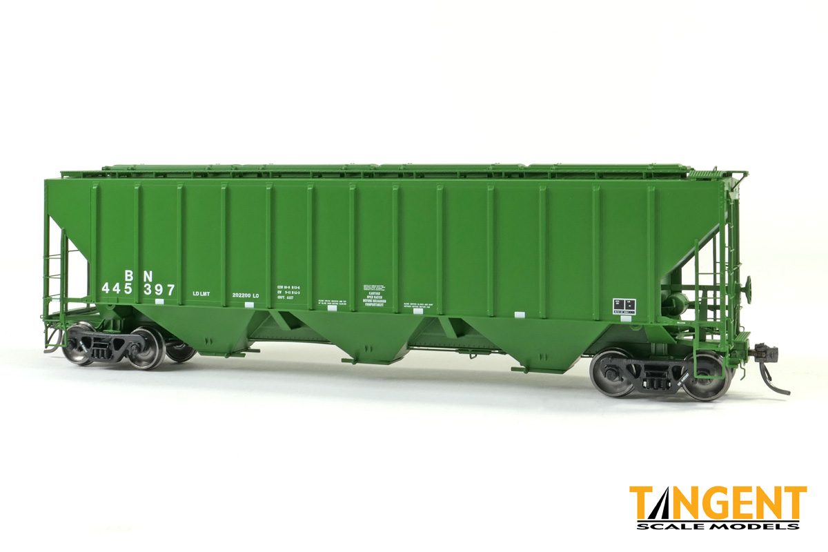 Tangent HO Burlington Northern (BN) "Logoless Repaint 1988" PS4427 "High Side" Covered Hopper - #445341