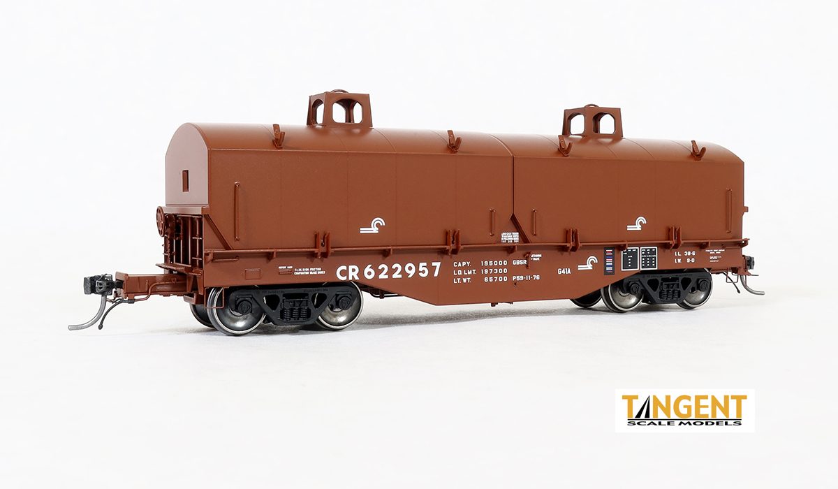 Tangent Scale Models Conrail (CR) "G41A Repaint 1976" w/ Hoods PRR Shops G41A Coil Car #622965 - TAN27012-10