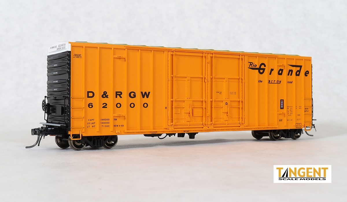Tangent Scale Models D&RGW "Delivery 1969" Gunderson 6089 50' High Cube Boxcar #62044 - TAN29012-11