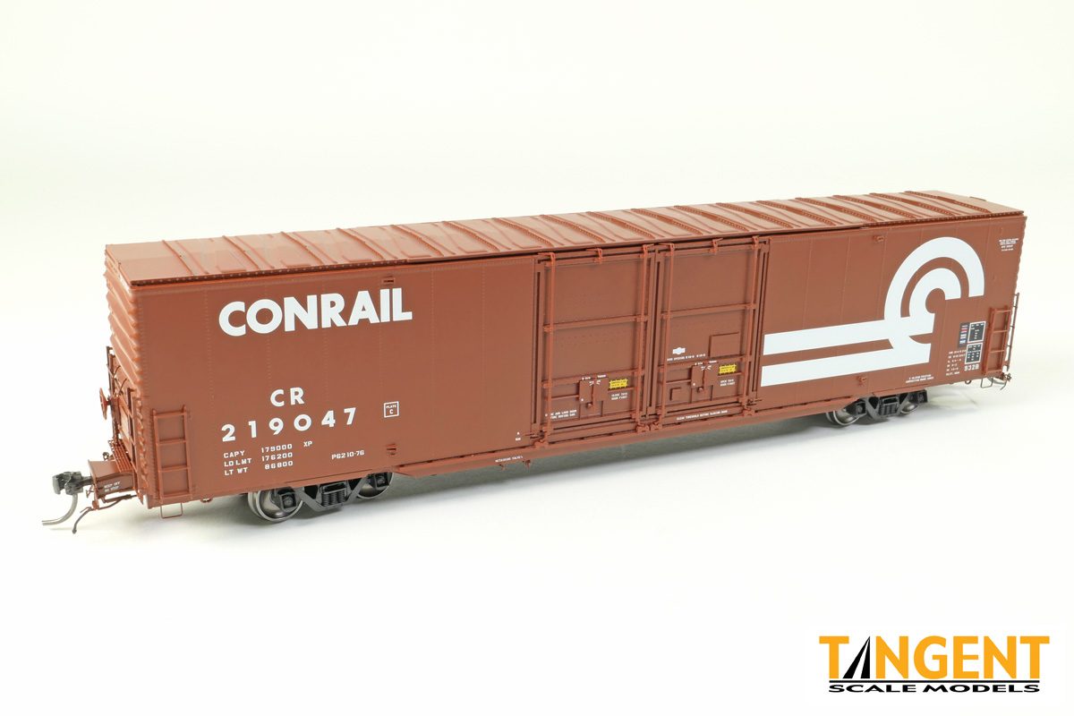 Tangent HO Conrail (CR) "932B Repaint 1976+ Large Logo" Greenville 6,000CuFt 60' Double Door Box Car - #219082