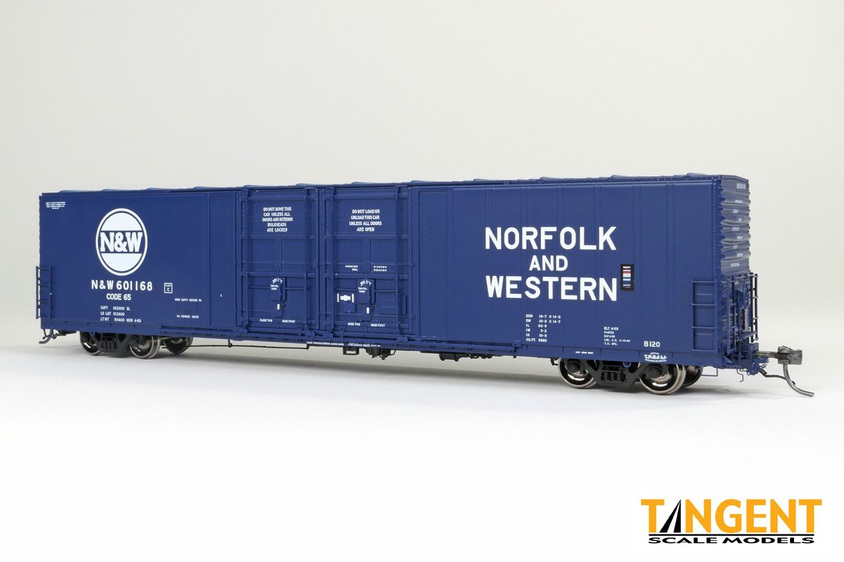 Tangent HO Norfolk & Western (NW) "Original Blue 4-1969" Thrall 5,880CuFt 60' Double Plug Door Box Car - #601250