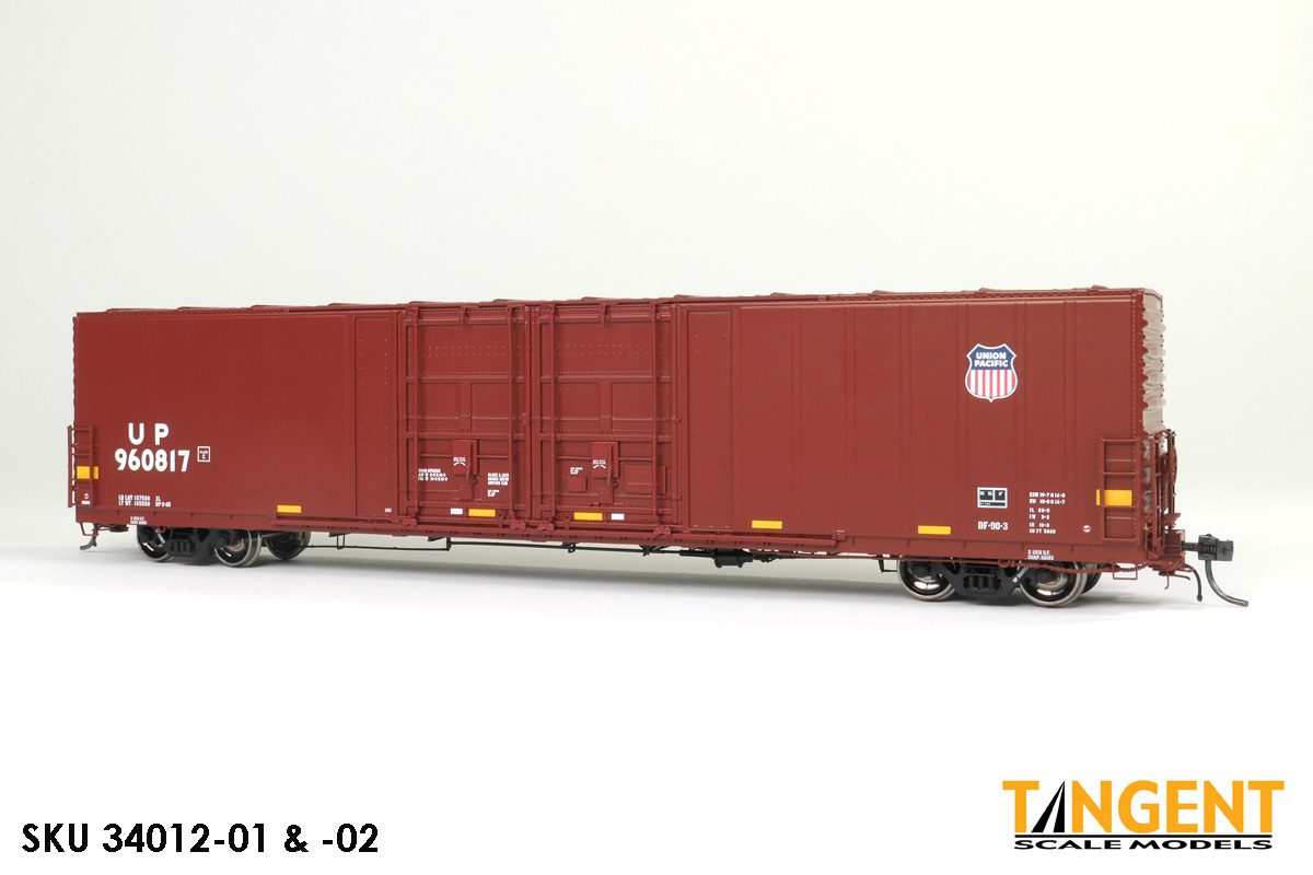 Tangent HO Union Pacific (UP) "Red Repaint BF-90-3 2005+" Thrall 5,880CuFt 60' Double Plug Door Box Car - #960805