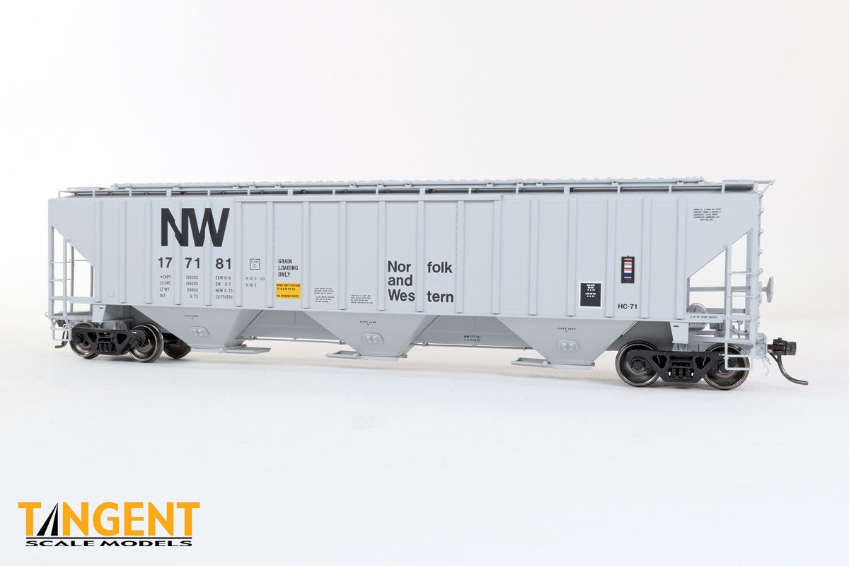 Tangent Scale Models HO Norfolk Western (NW) "Delivery HC-71 1973" NW Roanoke Shops 4750CuFt Covered Hopper - #177132