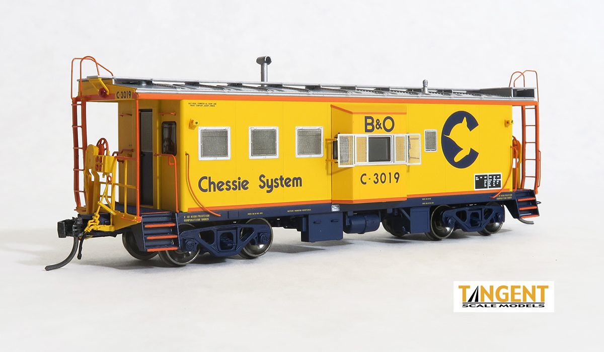 Tangent Scale Models Chessie System (B&O) "Raceland Repaint 1980+" ICC B&O I-18 Steel Bay Window Caboose #C-3019 - TAN60017-01