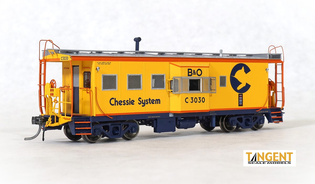 Tangent Scale Models Chessie System (B&O) "1973+ Repaint Version 2" ICC B&O I-18 Steel Bay Window Caboose #C-3029 - TAN60029-02
