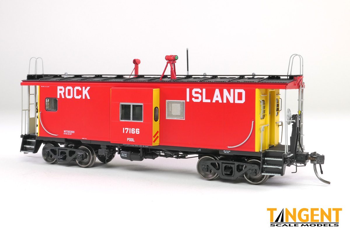 Tangent HO Rock Island (RI) "Delivery 12-1967" w/ Red-Green Lights ICC Rock Island Bay Window Caboose - #17172