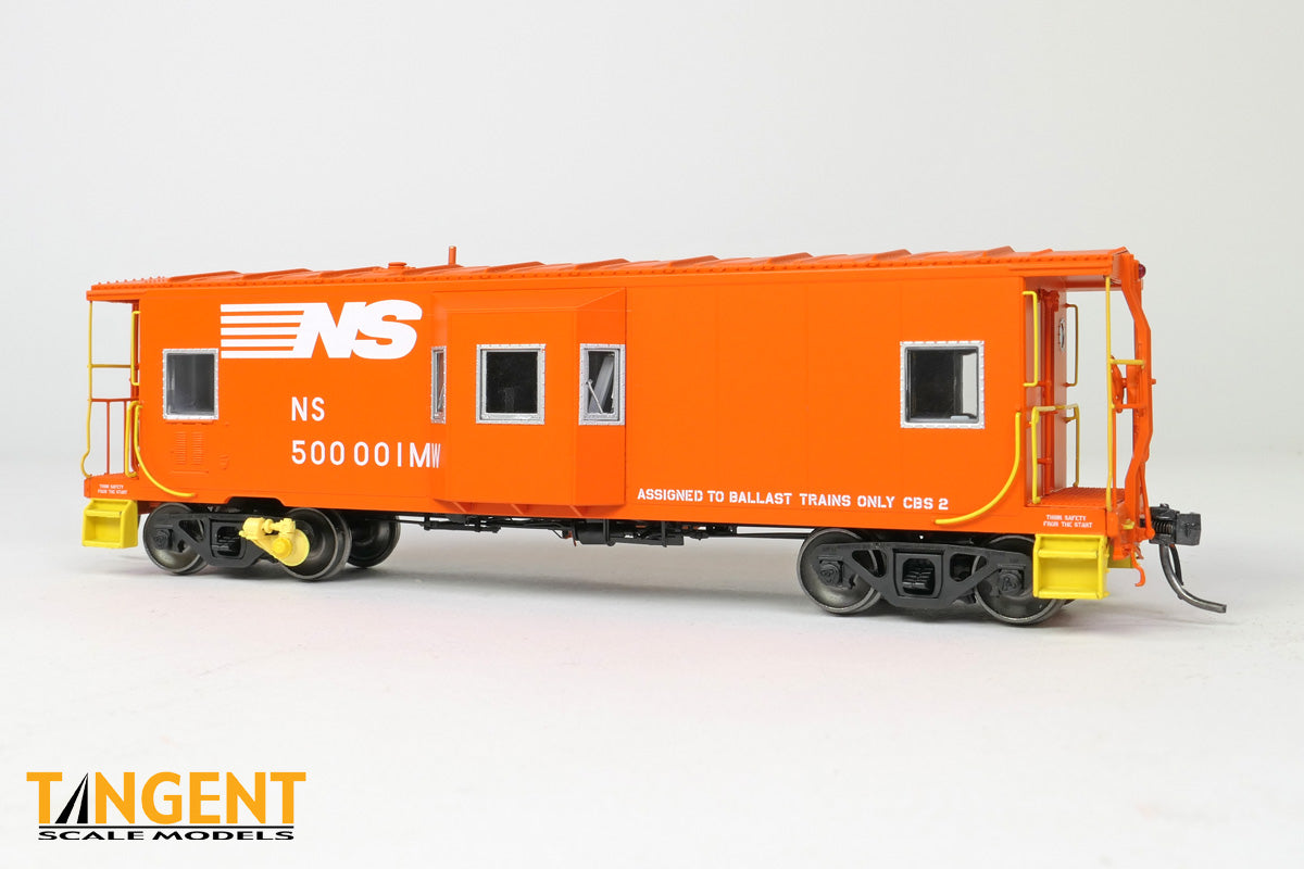 Tangent Scale Models HO Norfolk Southern (NS) "MOW Ballast Train Service 1992" Southern Railway Gantt Manufacturing Company Bay Window Caboose - #500001MW