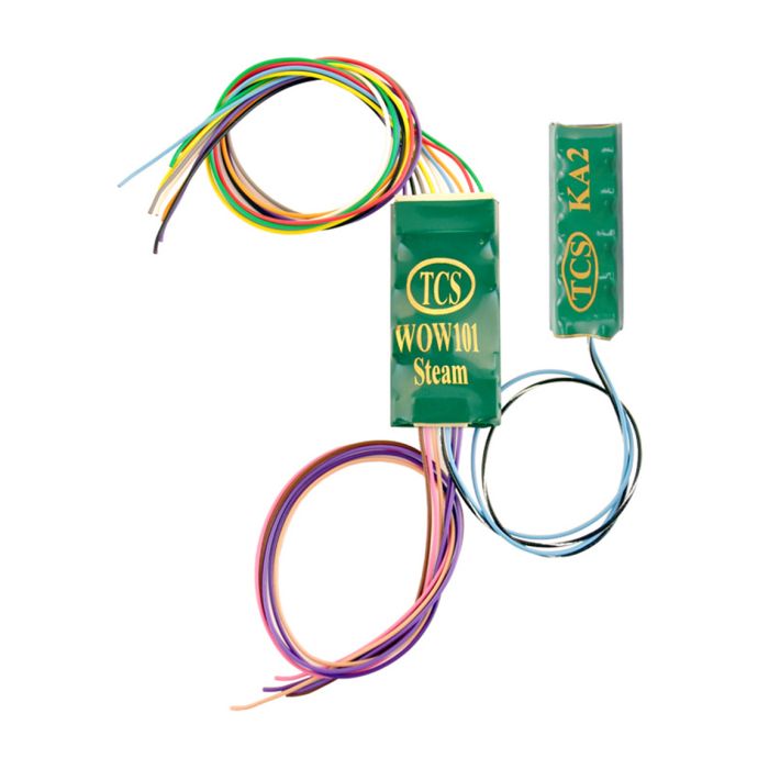 TCS - Train Control Systems WOW101-Steam-KA Sound & DCC Decoder w/9-Pin JST & Keep Alive - WOWSound(TM) -- Light, Medium & Heavy Steam 1.35 x .66 x .22" or 34.29 x 16.72 x 5.59mm - TCS1517