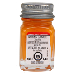 Testors All-Purpose Enamel Paint - 1/4oz 7.4mL Bottle -- Tangerine - TES1126TT