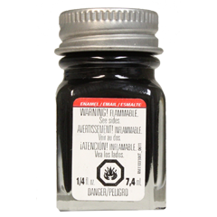 Testors All-Purpose Enamel Paint - 1/4oz 7.4mL Bottle -- Black Semi-Gloss - TES1139TT