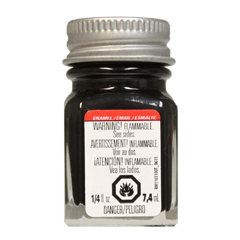 Testors All-Purpose Enamel Paint - 1/4oz 7.4mL Bottle -- Metallic Black - TES1154TT