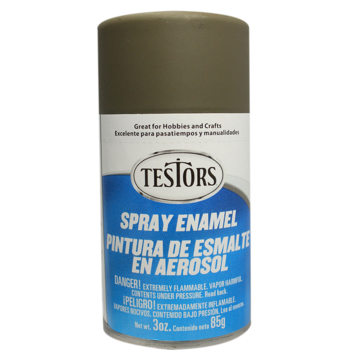 Testors All-Purpose Enamel Spray Paint - 3oz 88.7mL Can -- Flat Olive Drab - TES1265T