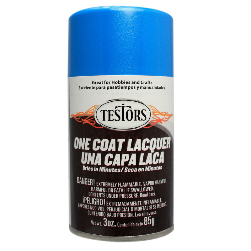 Testors One-Coat Lacquer Spray Can - 3oz 88.7mL -- Icy Blue - TES1844MT
