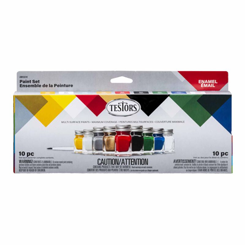 Testors 9 Bottle Enamel Paint Set - All Purpose