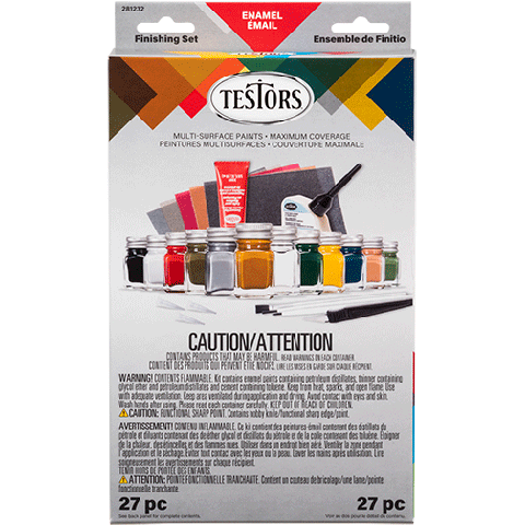 Testors Complete Military Enamel Finishing Set, Flat - TES281232