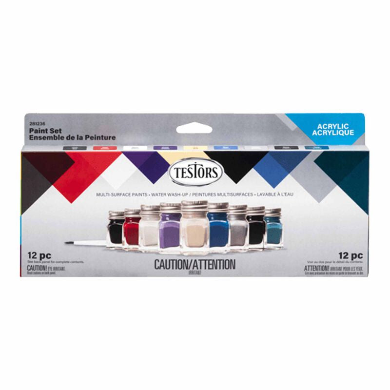Testors Acrylic 9 Piece Paint Set, Auto/Truck