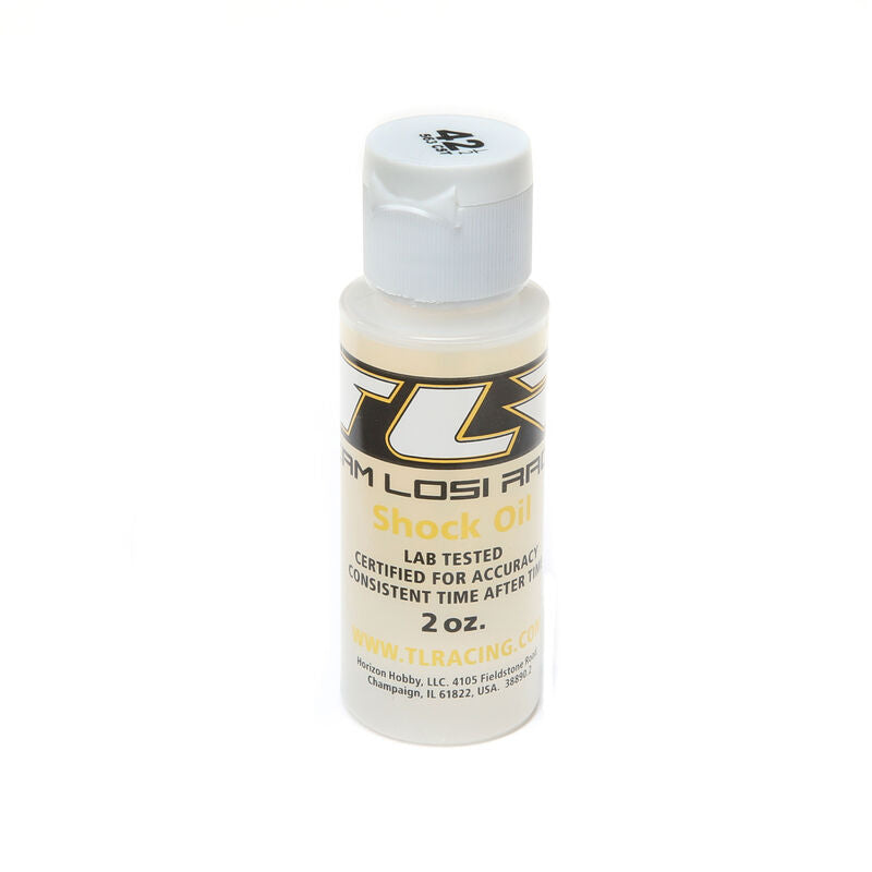 Team Losi Racing SILICONE SHOCK OIL, 42.5WT, 563CST, 2OZ - TLR74011