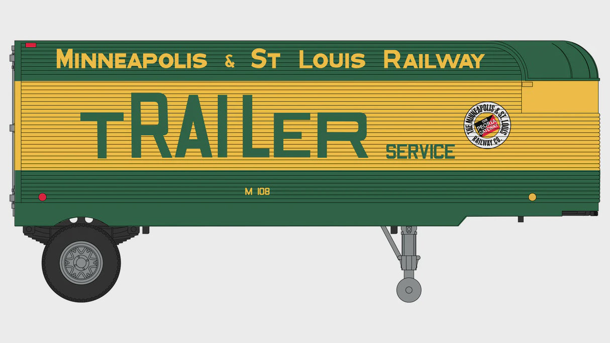 Class One Model Works HO Fruehauf 26' Trailer - The Minneapolis and St. Louis Railway