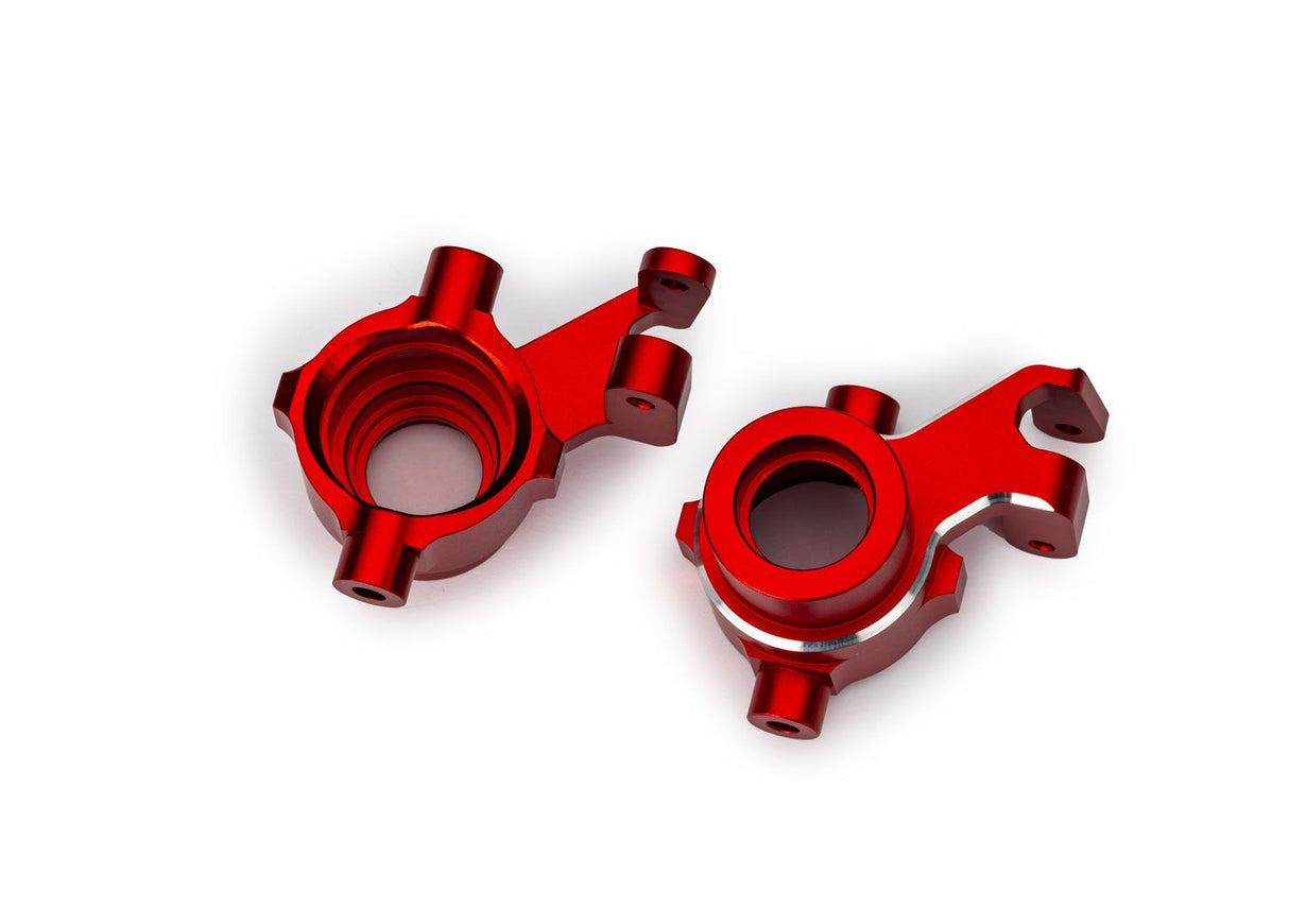 Traxxas 10237-RED Steering blocks, 6061-T6 aluminum (red-anodized), left & right/ 3x18mm BCS (with threadlock) (2)