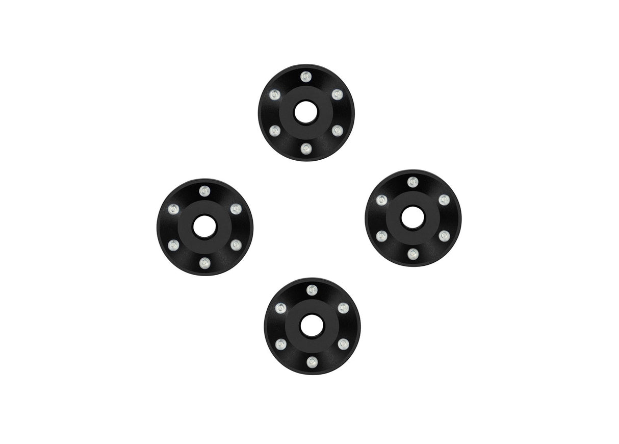 Traxxas 10257-BLK Wheel washers, machined aluminum, black (4)