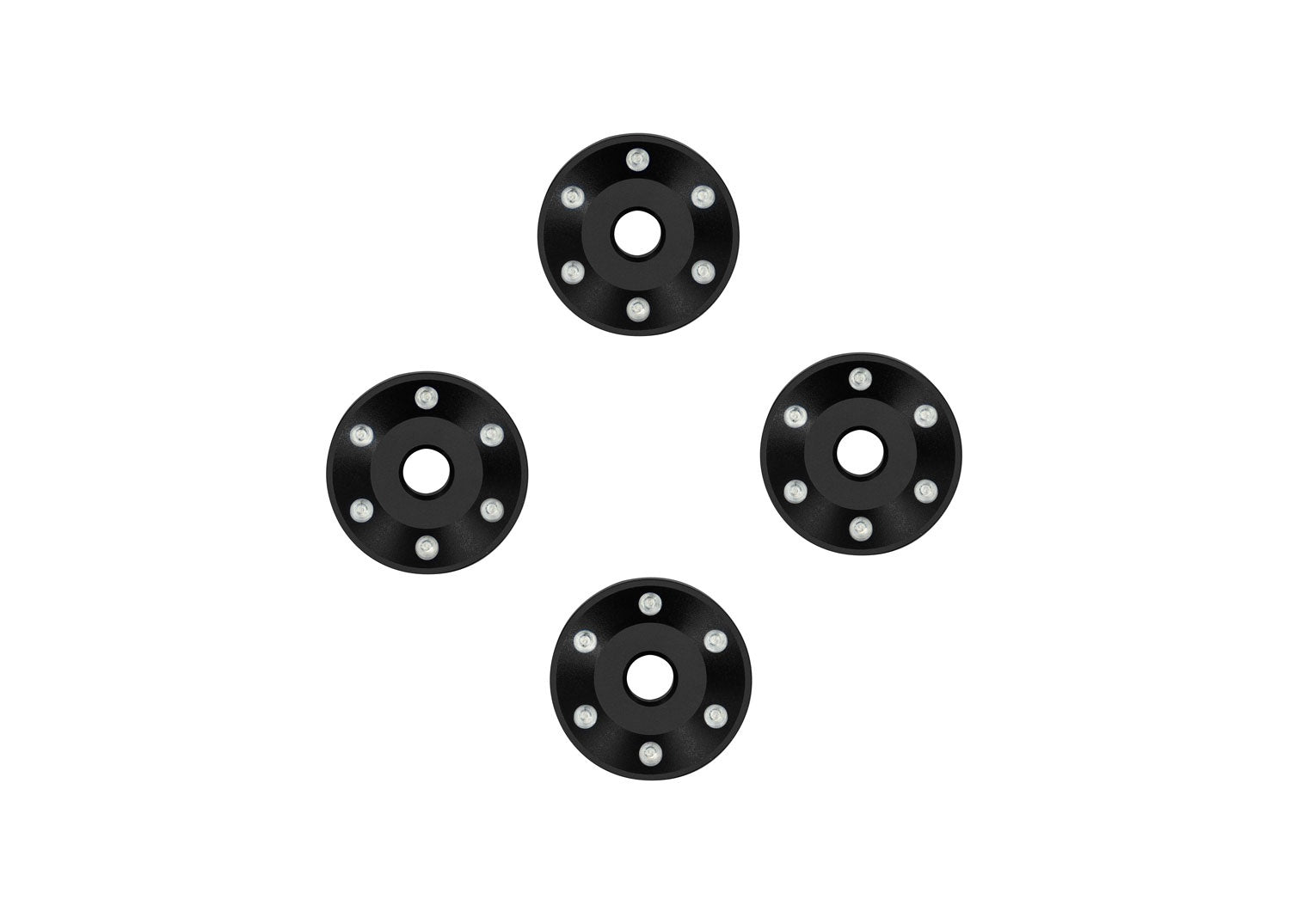 Traxxas 10257-BLK Wheel washers, machined aluminum, black (4)