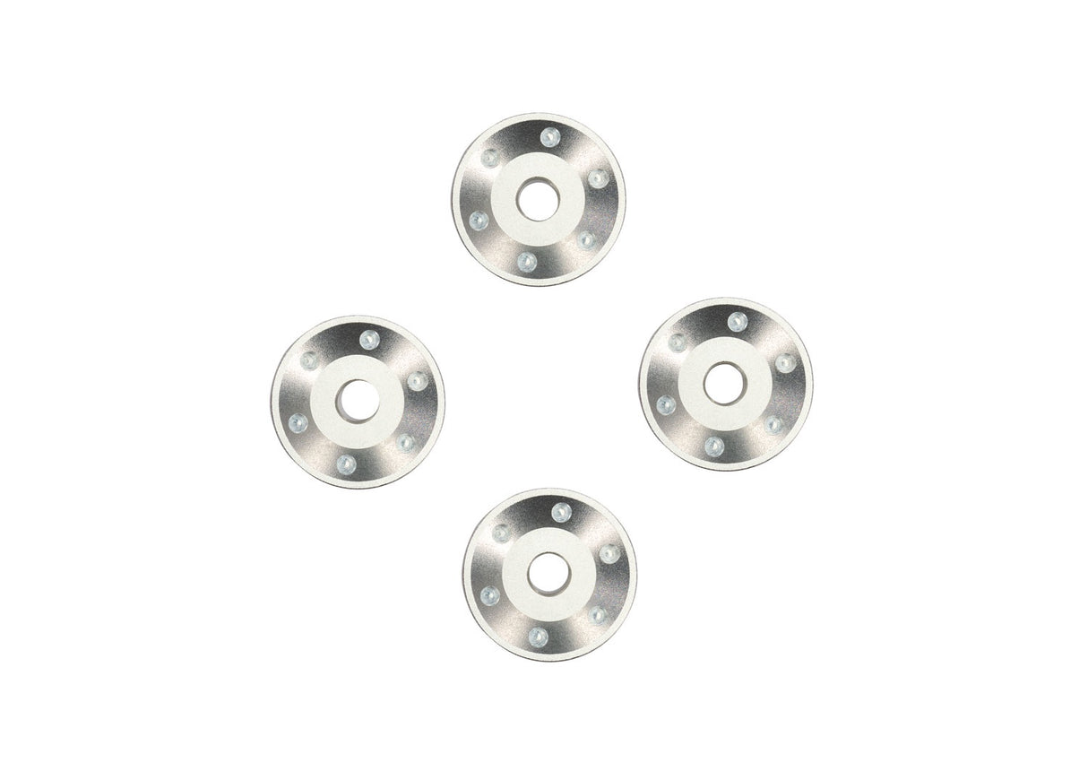 Traxxas 10257-SLVR Wheel washers, machined aluminum, silver (4)