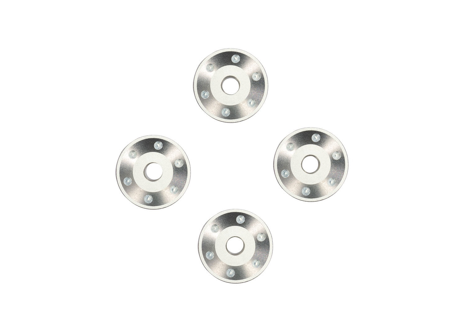 Traxxas 10257-SLVR Wheel washers, machined aluminum, silver (4)