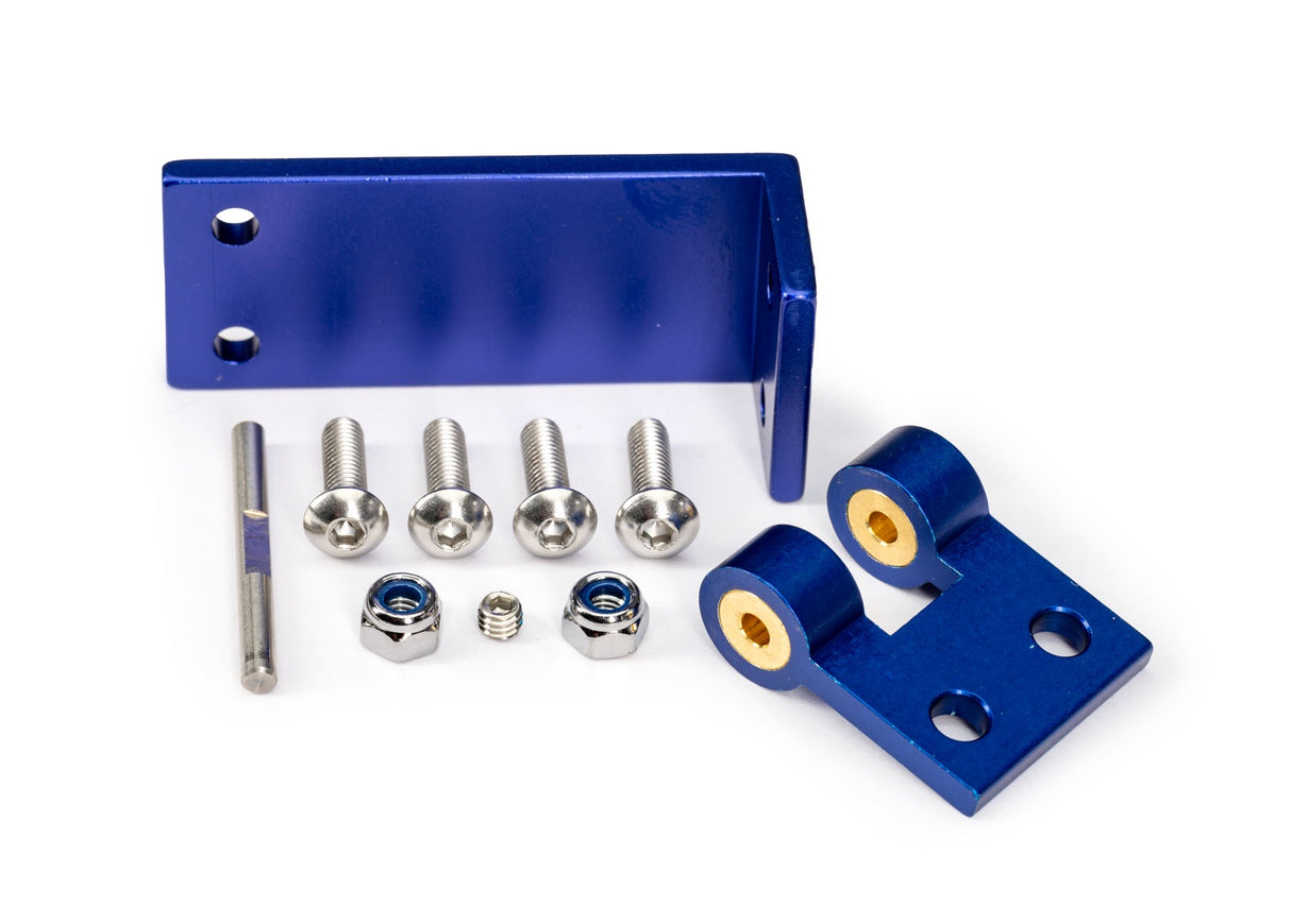 Traxxas 10639 Rudder mount, aluminum/ hinge pin/ 4x14mm BCS (stainless) (4)/ NL 4.0 (2)/ 4x3mm GS (stainless, with threadlock) (1)