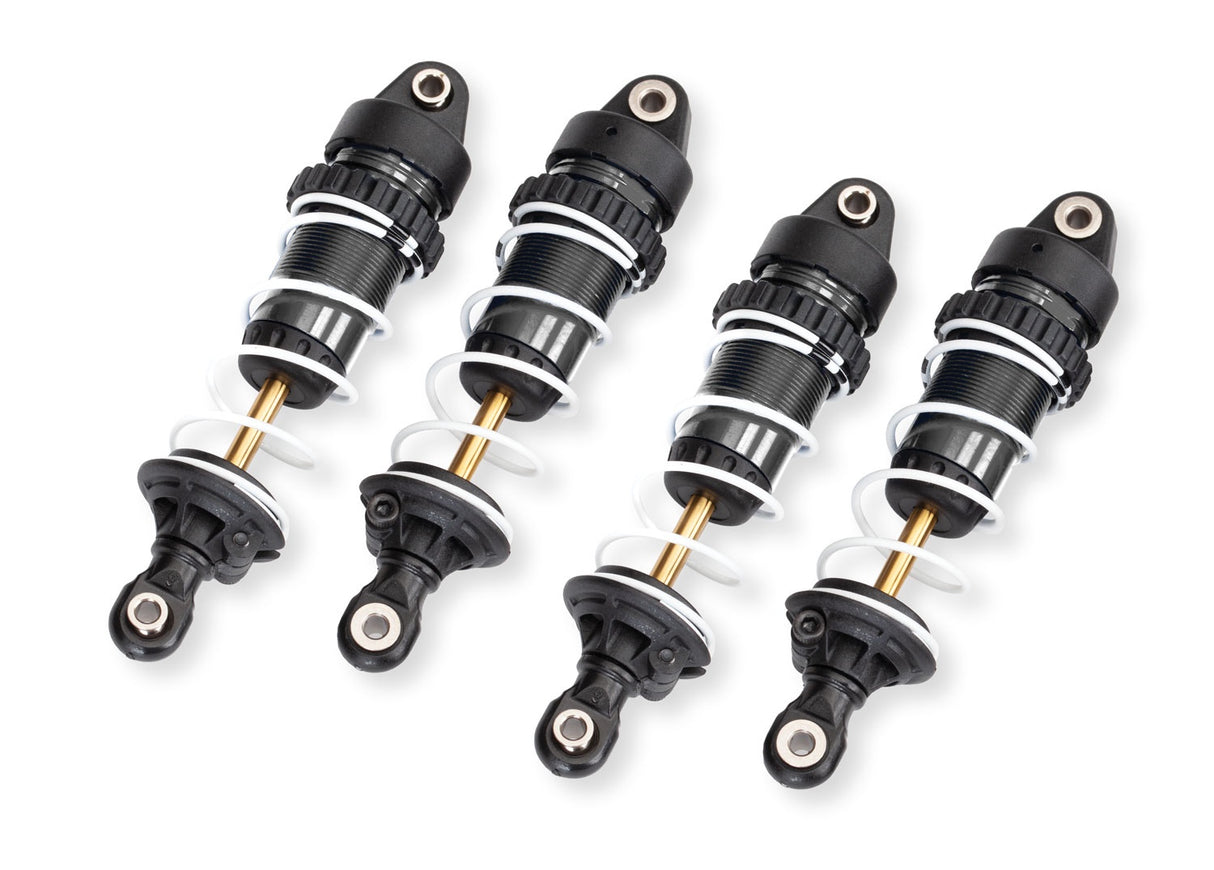 Traxxas 10765-GRAY Shocks, GTR long, hard-anodized, PTFE-coated bodies with TiN shafts (assembled with springs) (4)
