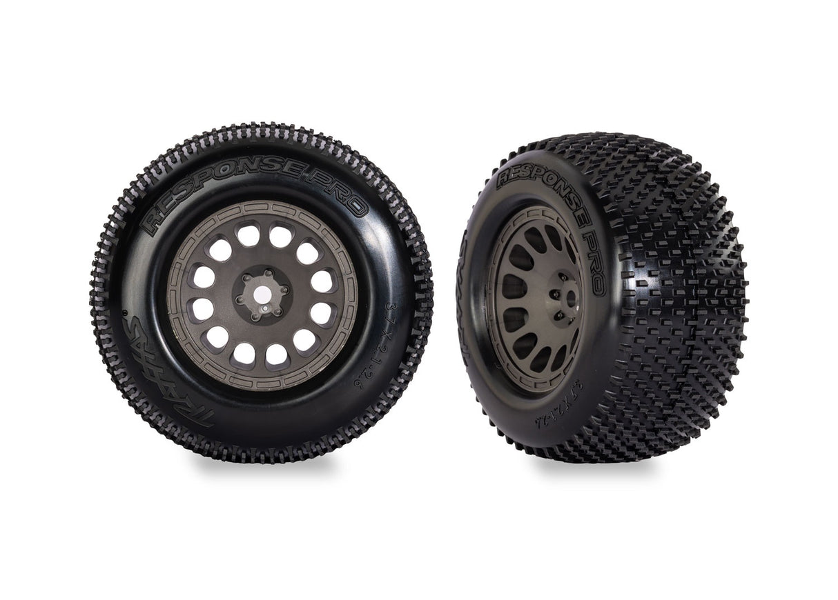 Traxxas 10774-GRAY Gray Mini XRT Wheels w/ Response Pro Tires (2)