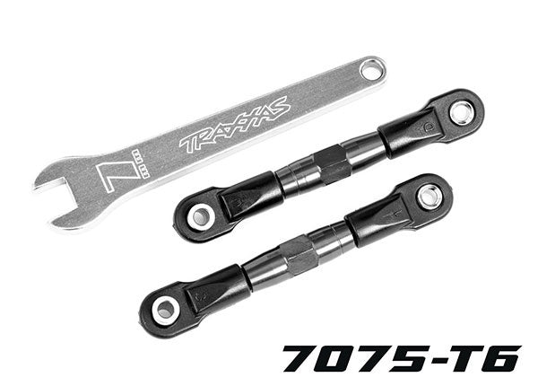 Traxxas 2443A Camber links, Rear (TUBES charcoal - Gray-anodized, 7075-T6 aluminum, stronger than titanium) (2) (assembled with rod ends and hollow balls)/ aluminum wrench (1)