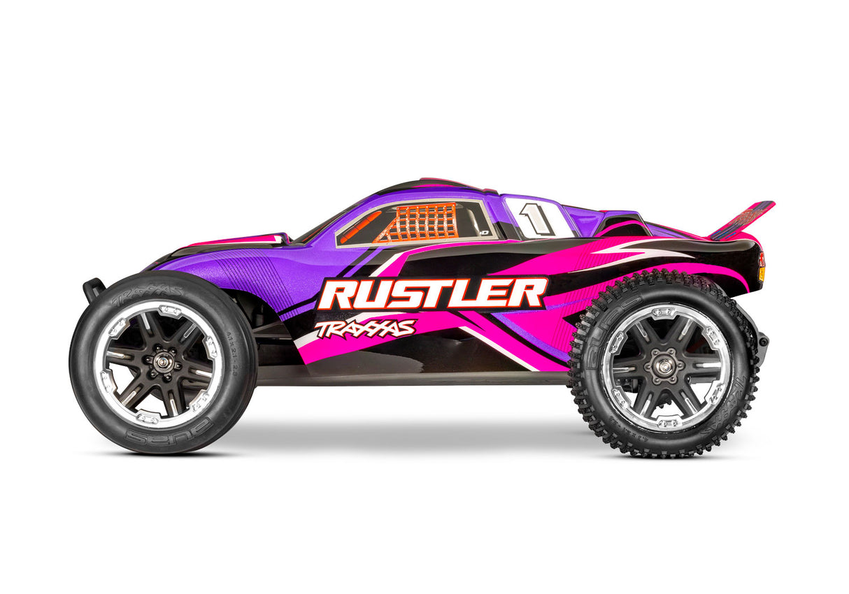 Traxxas 37254-8-PINK Rustler: 1/10 Scale Stadium Truck with TQ 2.4 GHz radio system