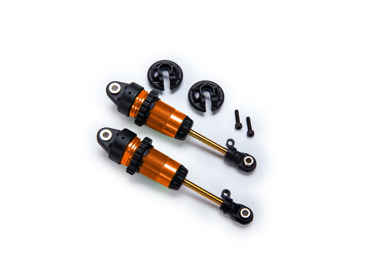 Traxxas 7461-ORNG Shocks, GTR long orange-anodized, PTFE-coated bodies with TiN shafts (fully assembled, without springs) (2)