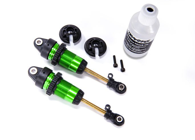 Traxxas 7461G Shocks , GTR long green-anodized , PTFE-coated bodies with TiN shafts (fully assembled , without Springs) (2) - TRA7461G