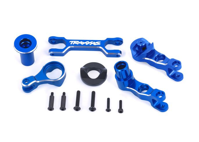 Traxxas 7746-BLUE Steering Bellcranks (left & right)/ draglink (6061-T6 aluminum, - Blue-anodized) (fits X-Maxx)