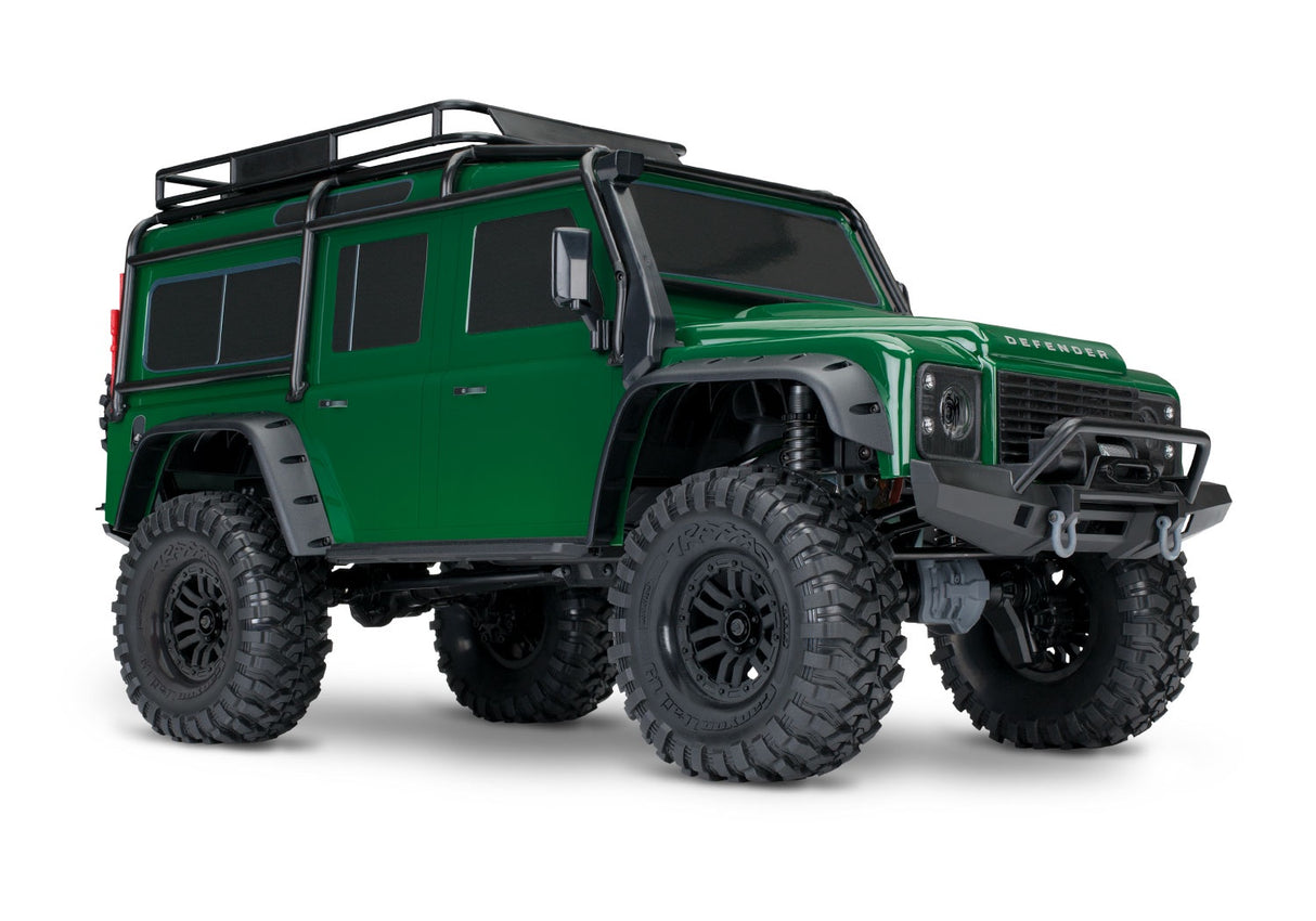 Traxxas 82256-4-GRN TRX-4 Scale and Trail Crawler with Land Rover Defender Body: 4WD Electric Trail Truck with TQi Traxxas Link Enabled 2.4GHz Radio System
