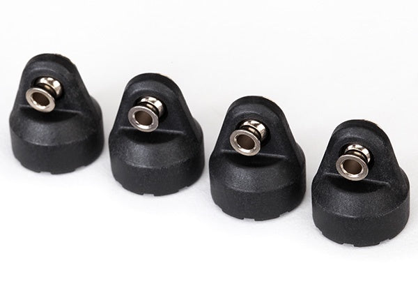 Traxxas 8361 Shock caps (black) (4) (assembled with hollow balls) - TRA8361