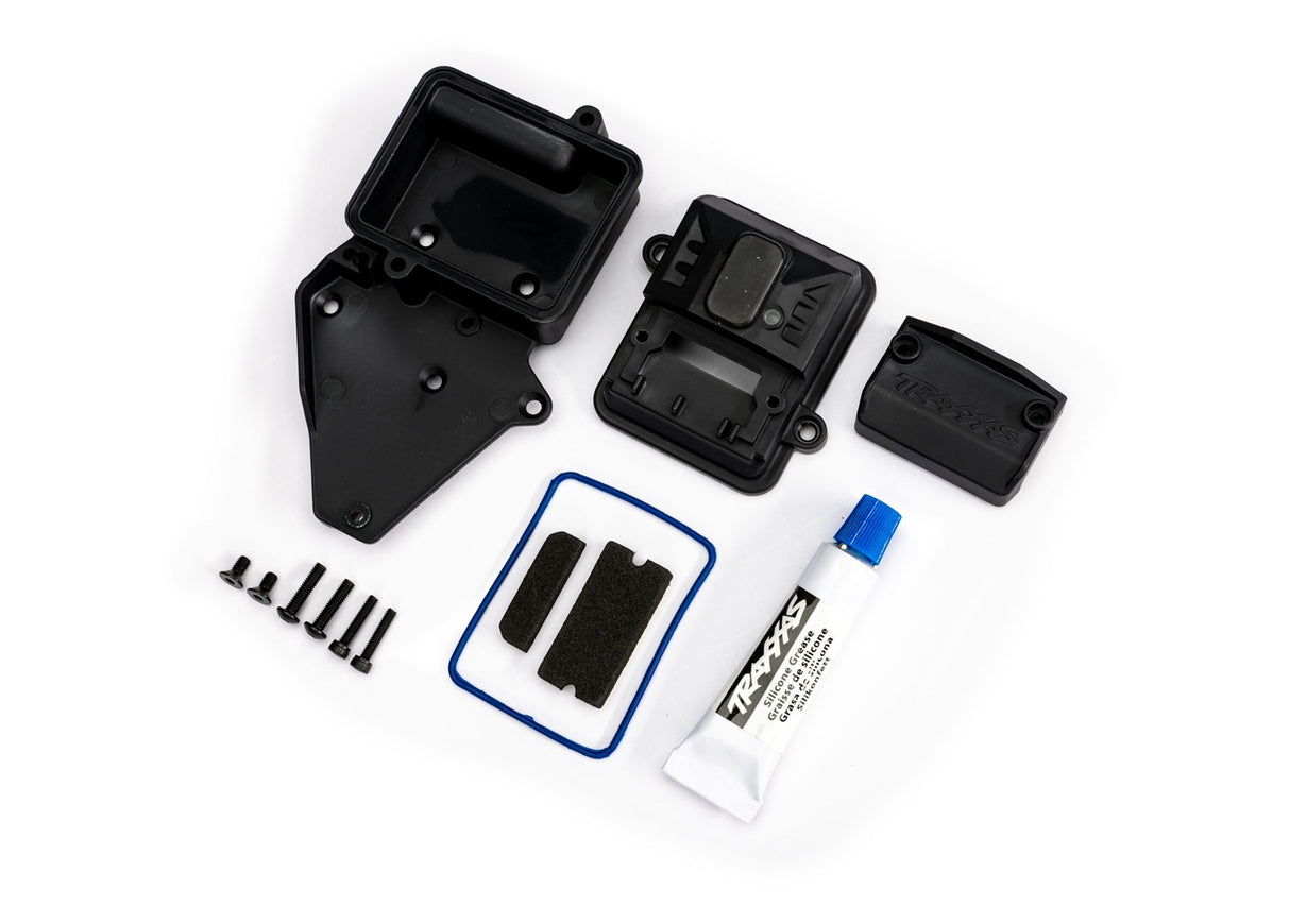 Traxxas 9030 Box, receiver (sealed)/ foam pads/ 2.5x12mm CS (2)/ 3x6mm CCS (2)/ 3x12mm BCS (2)