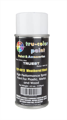 Tru-Color Paint Aerosol Spray Paint 4.5oz 135ml Can -- Weathered Black - TUP4013