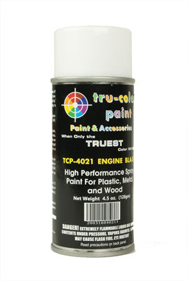 Tru-Color Paint Aerosol Spray Paint 4.5oz 135ml Can -- Gloss Engine Black - TUP4021
