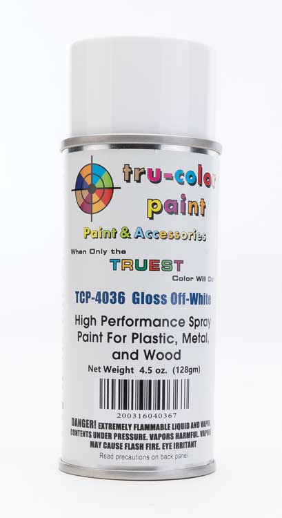 Tru-Color Paint Aerosol Spray Paint 4.5oz 135ml Can -- Gloss Off-White - TUP4036