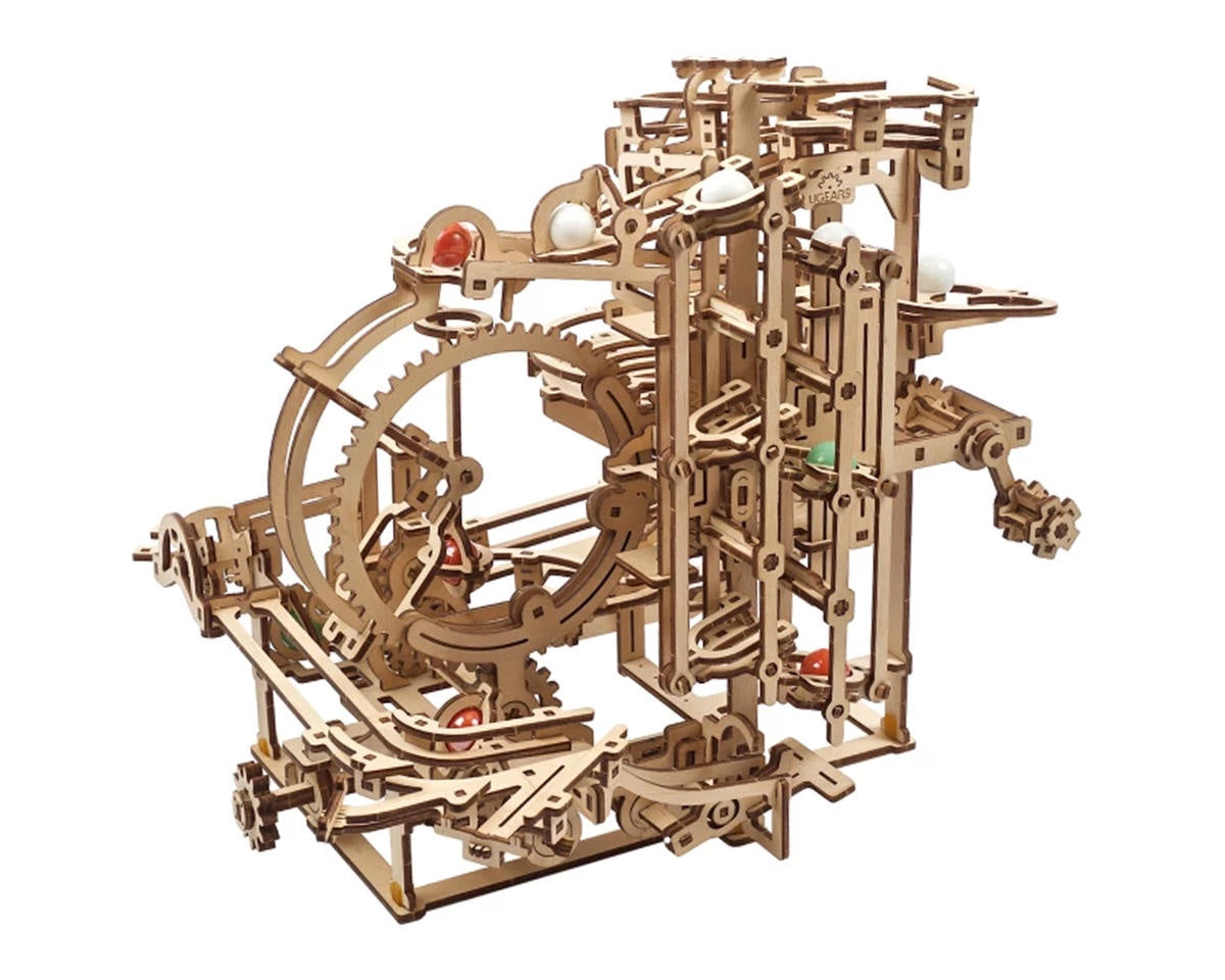 UGears Stepped Hoist Marble Run Wooden Mechanical Model Kit