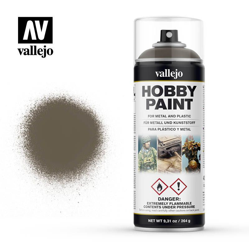 Vallejo US Olive Drab AFV Solvent-Based Acrylic Paint 400ml Spray - 28005