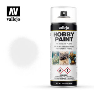 Vallejo White Solvent-Based Acrylic Primer 400ml Spray - 28010
