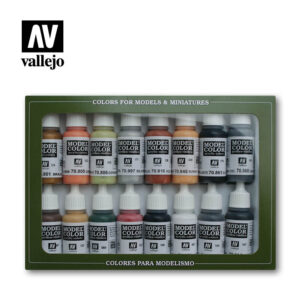 Vallejo 17ml Bottle WWII German Model Color Paint Set (16 Colors) - 70107