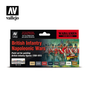 Vallejo 70163 - 17ml Bottle British Infantry Napoleonic 1789-1815 Wargames Paint Set (8 Colors)